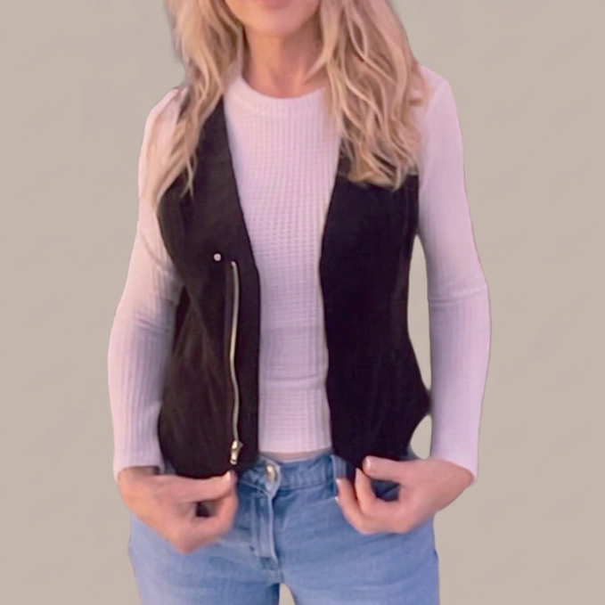 The Espresso Suede Vest