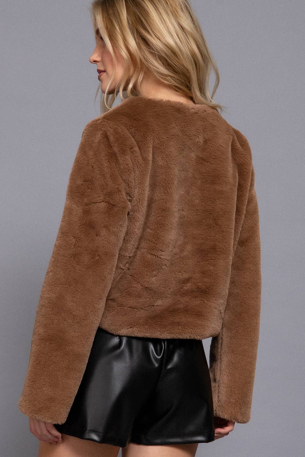 Faux Fur Cropped Blazer