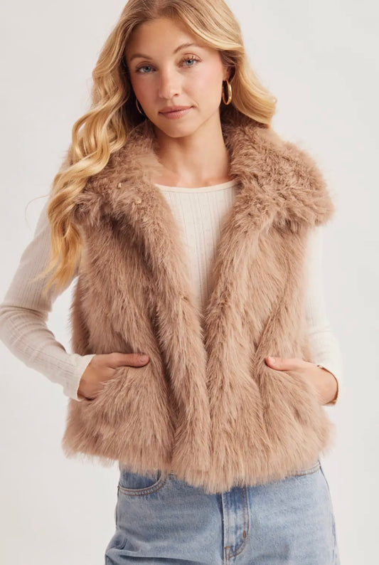 Latte Faux Fur Vest