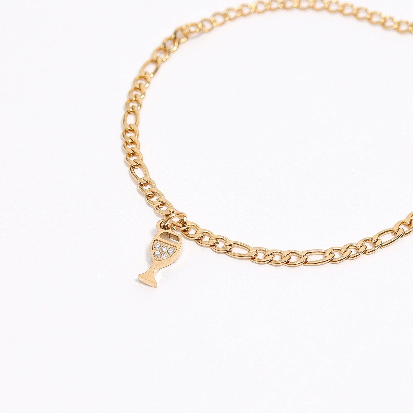 Wine Glass Charm 18K Gold PVD Stainless Steel