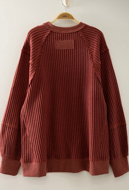 Peyton Waffle Pullover