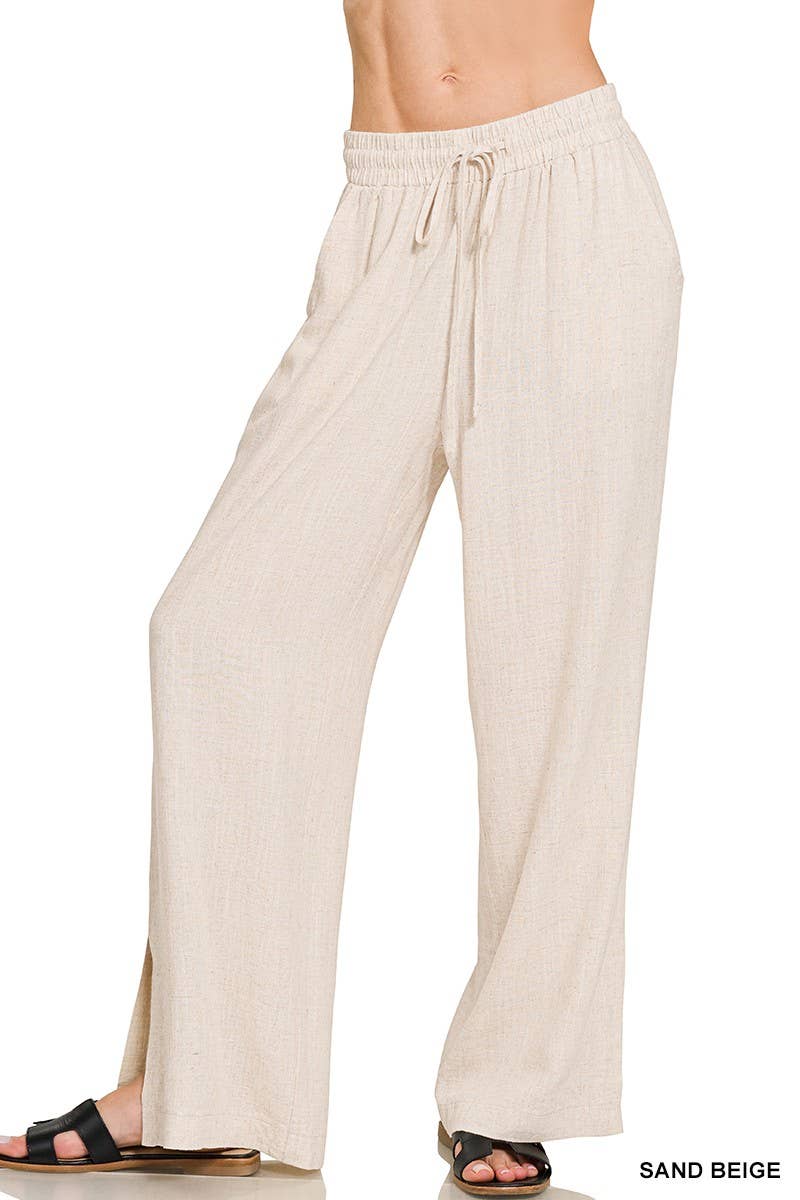 Zenana Linen Drawstring Pants
