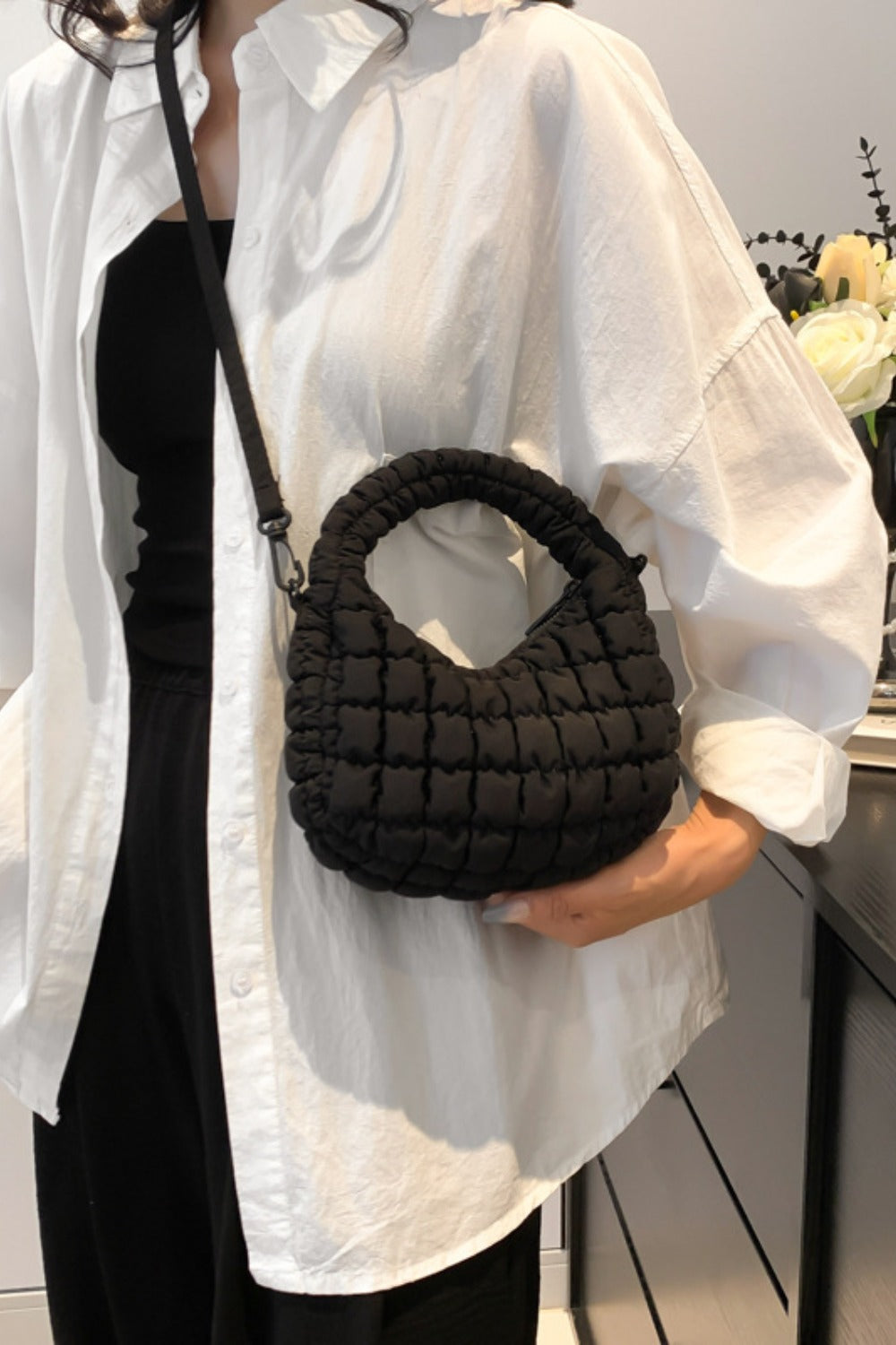 Quilted Puffy Crossbody Bag