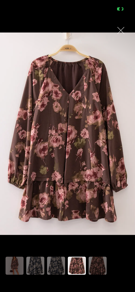 Fall Floral Tiered Dress