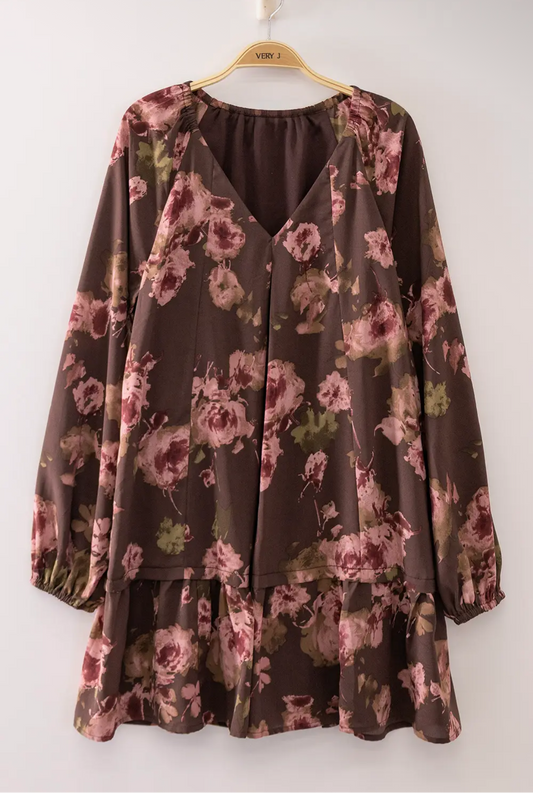 Fall Floral Tiered Dress