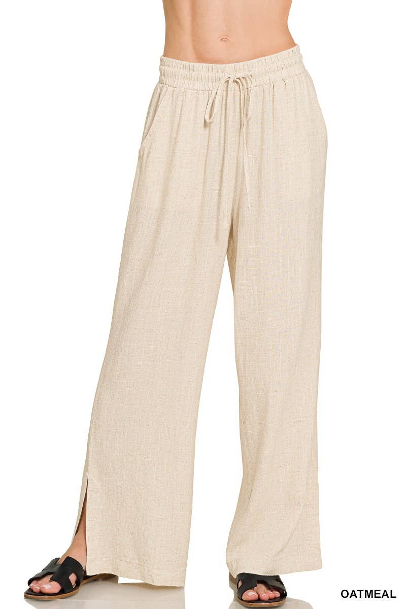 Zenana Linen Drawstring Pants