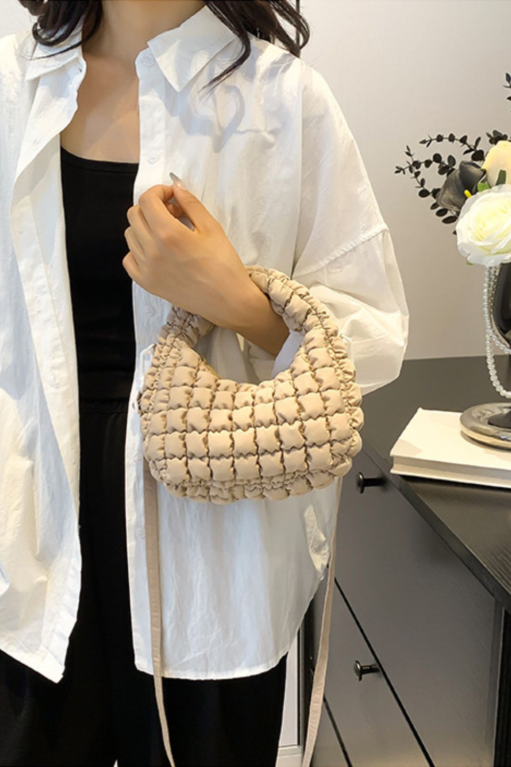 Quilted Puffy Crossbody Bag