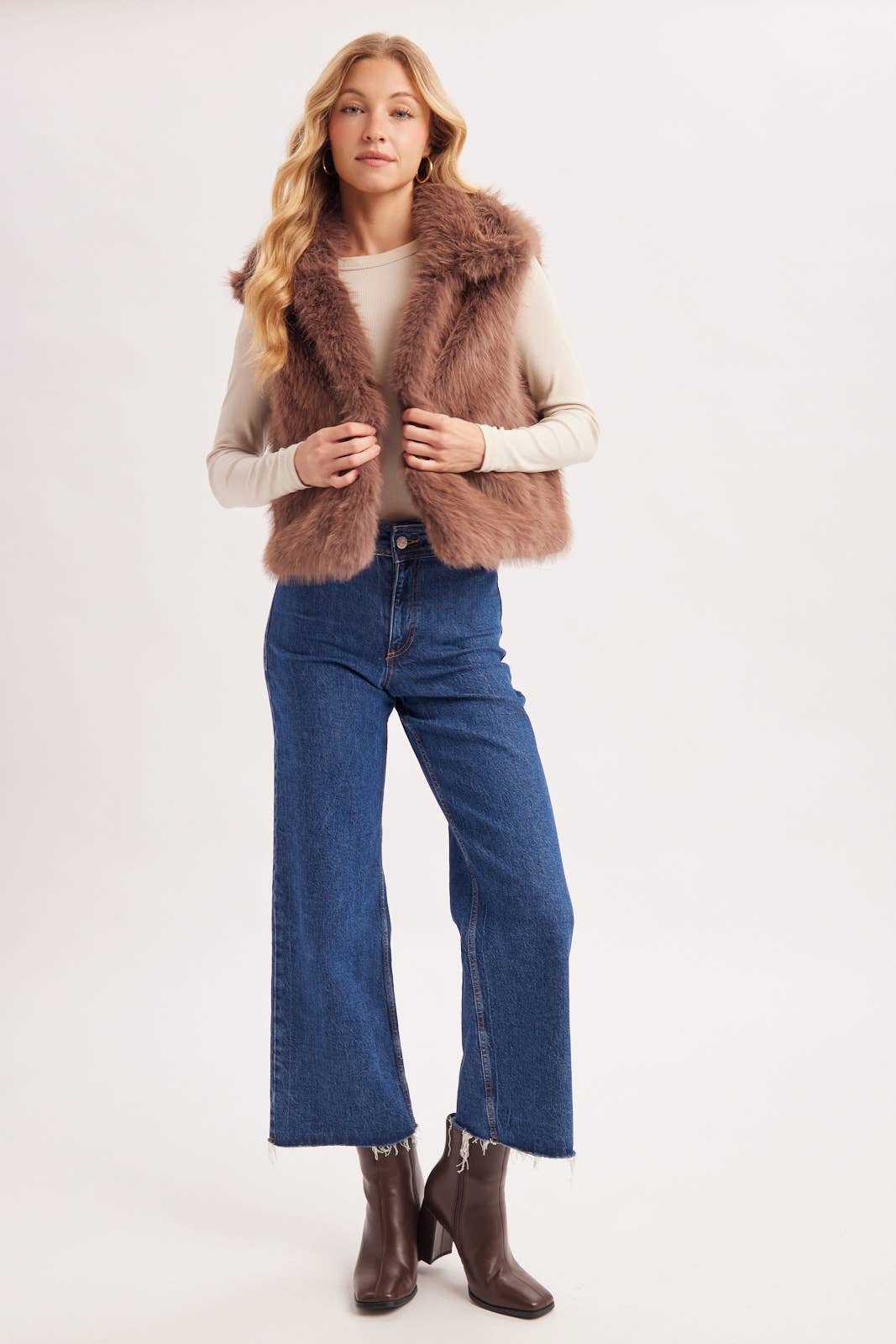 Latte Faux Fur Vest