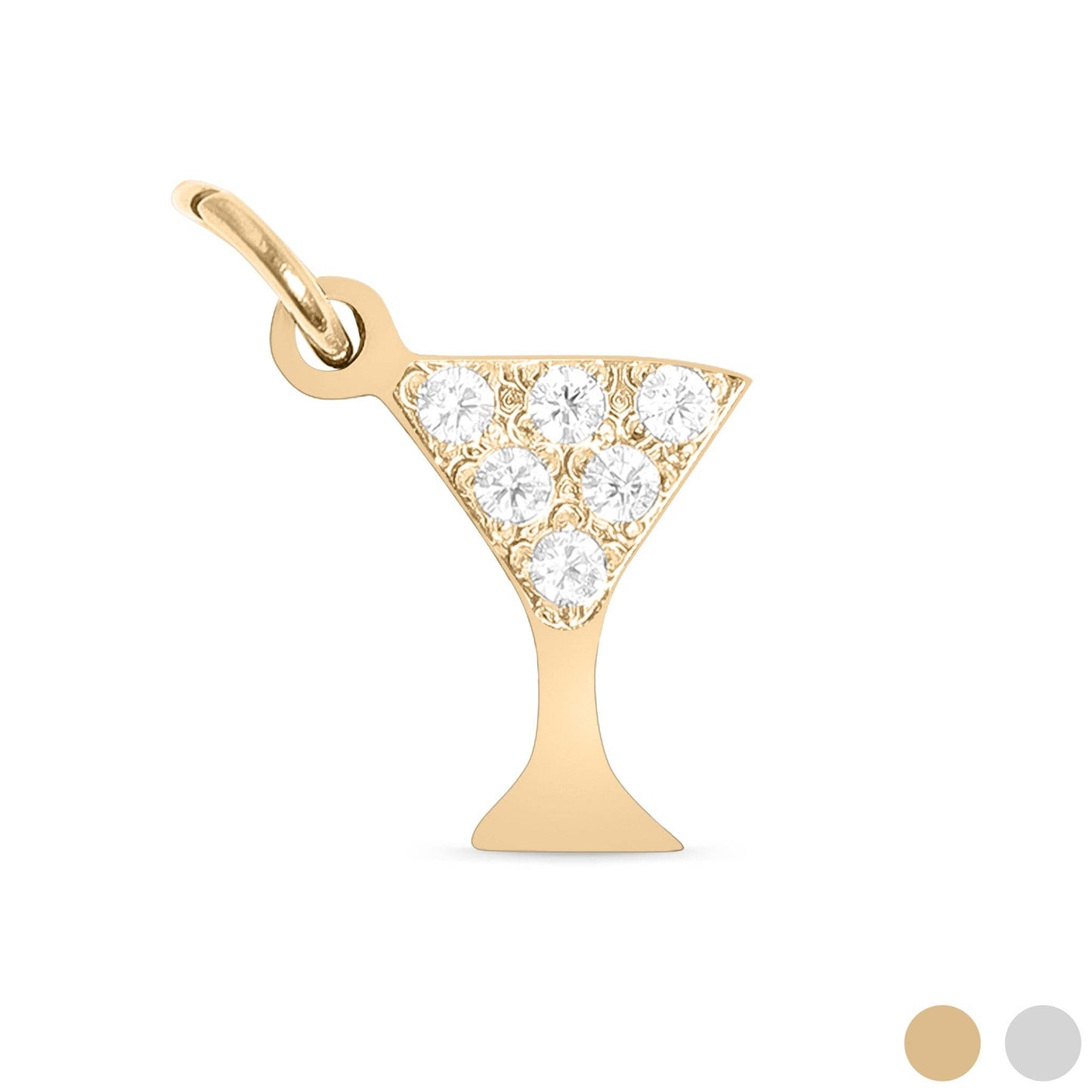 Martini Glass Charm 18K Gold PVD Stainless Steel
