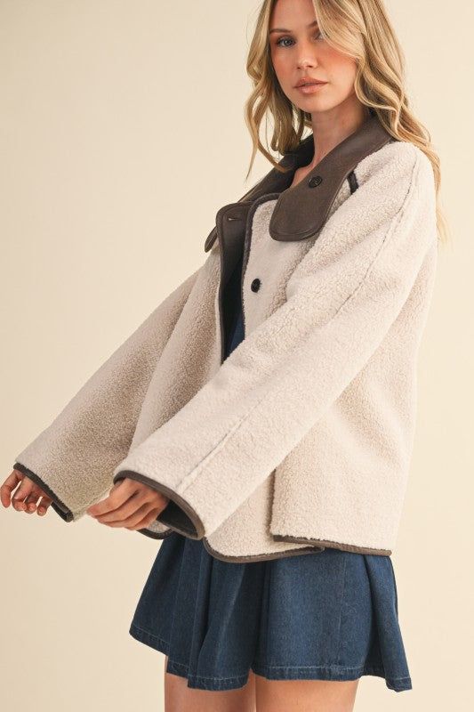 Two-Way Cozy Sherpa Jacket