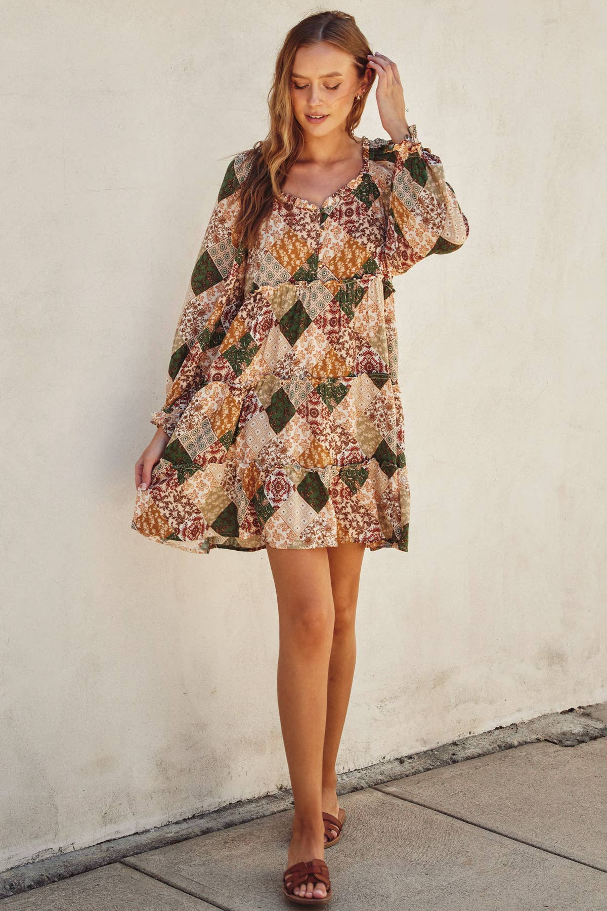 Paisley Diamond Tiered Dress