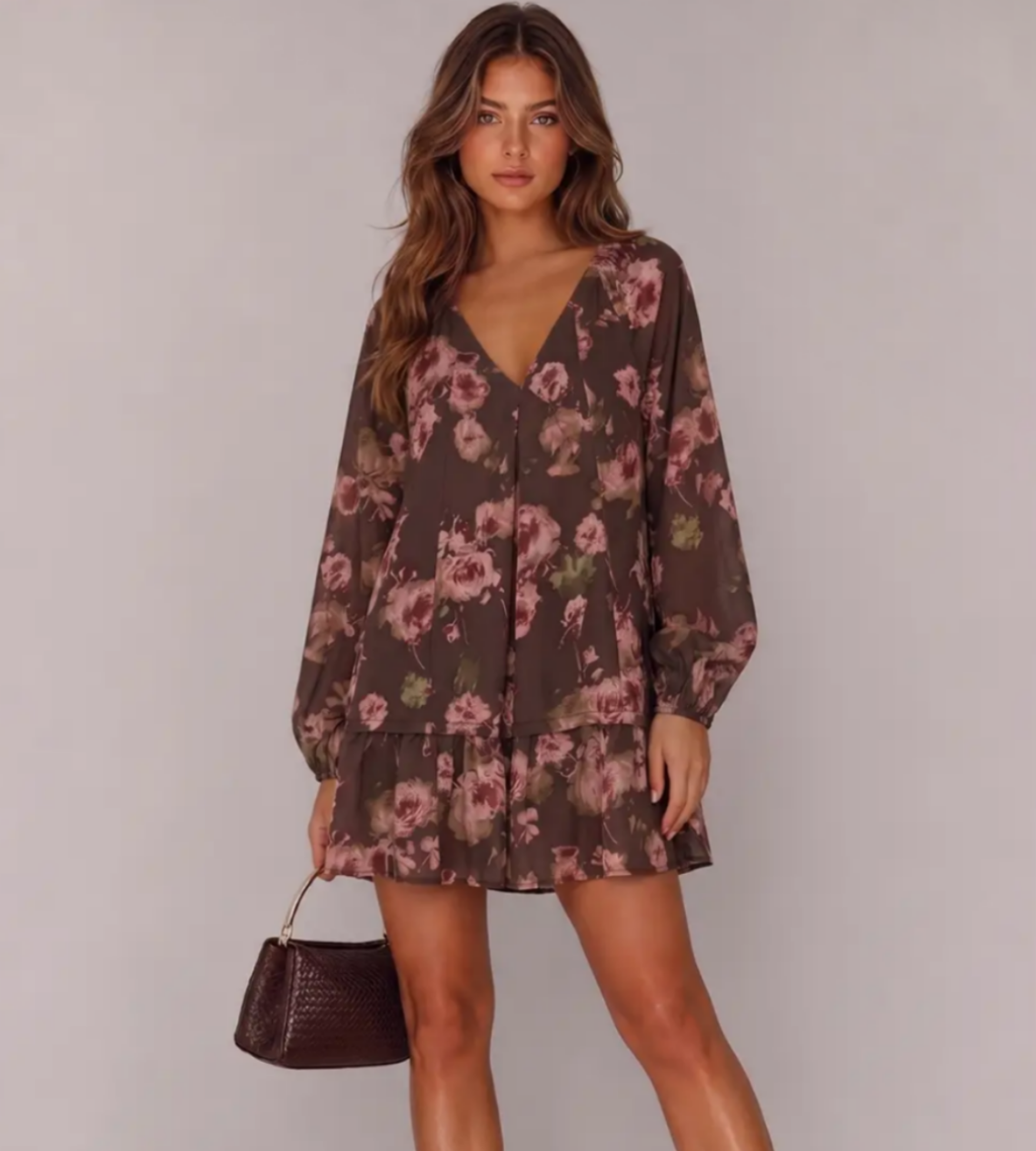 Fall Floral Tiered Dress