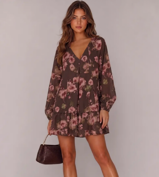 Fall Floral Tiered Dress