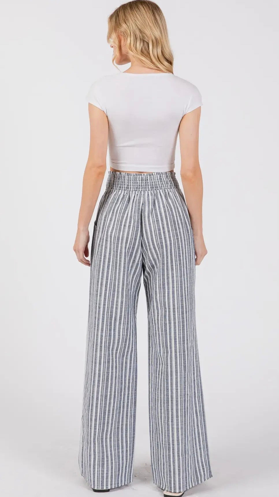 Coastal Stripe Wide Leg Pants