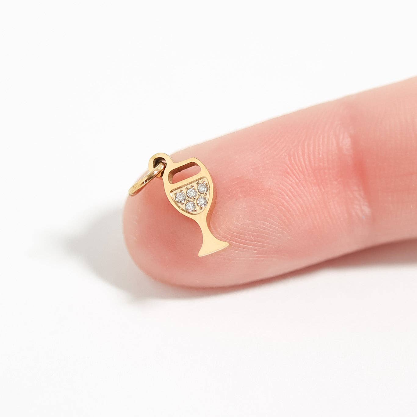 Wine Glass Charm 18K Gold PVD Stainless Steel