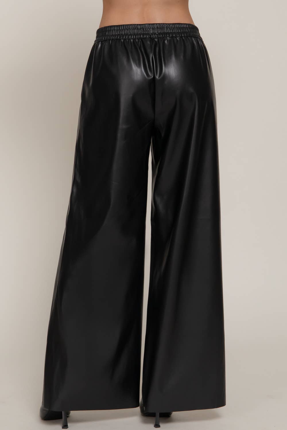 Faux Real Wide-Leg Pleather Pants