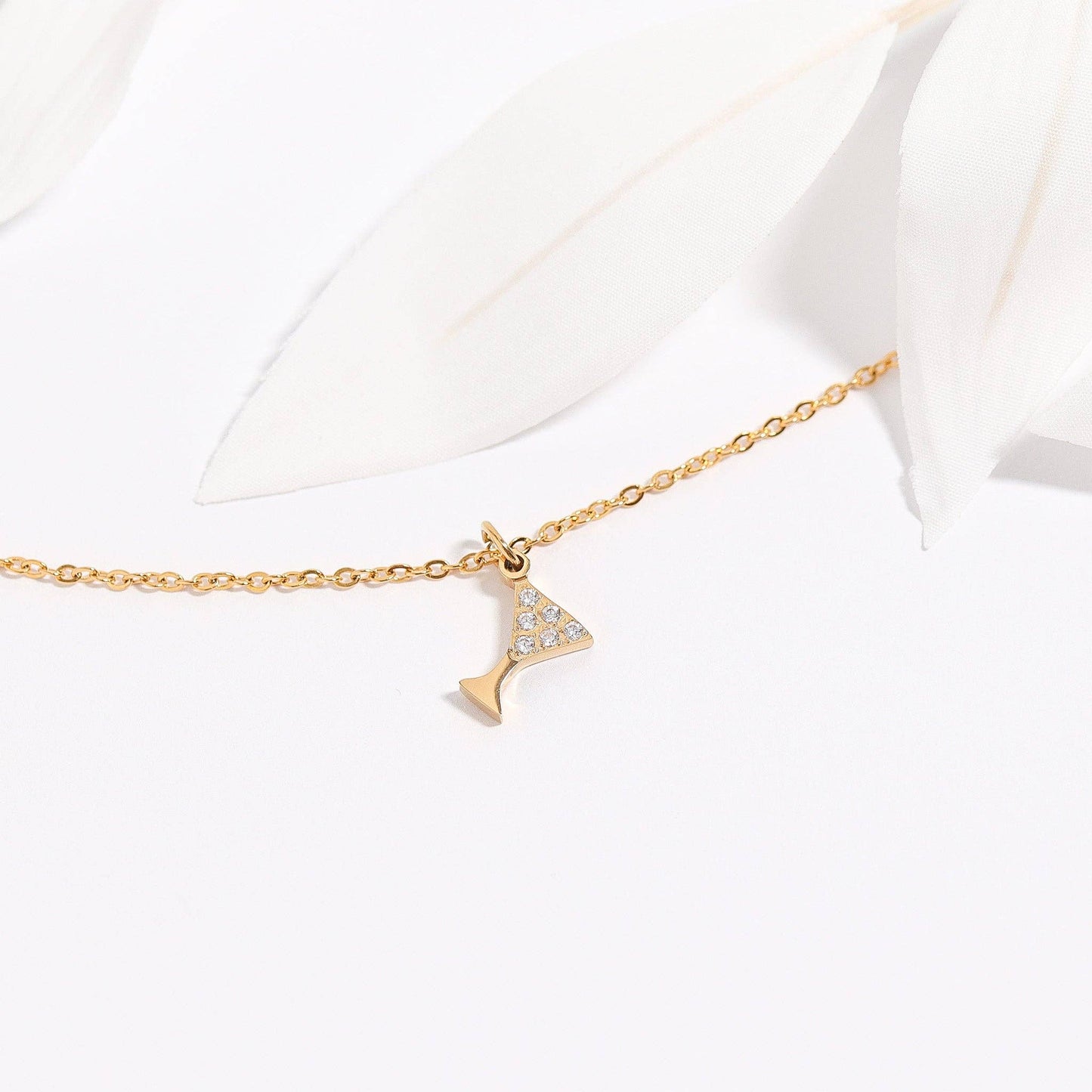 Martini Glass Charm 18K Gold PVD Stainless Steel