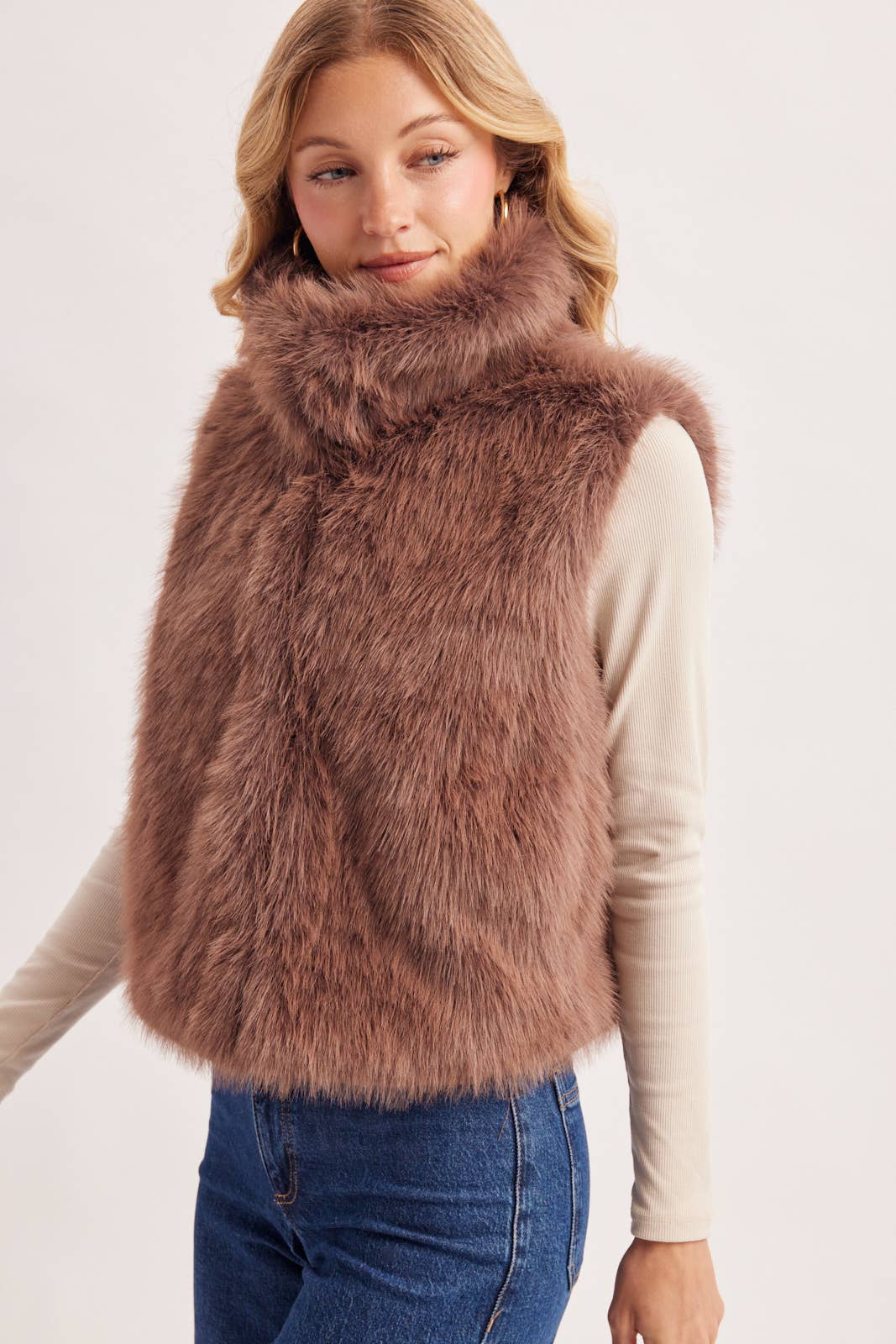 Latte Faux Fur Vest