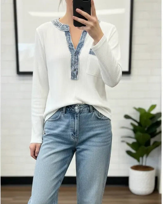 The Denim Detail Henley