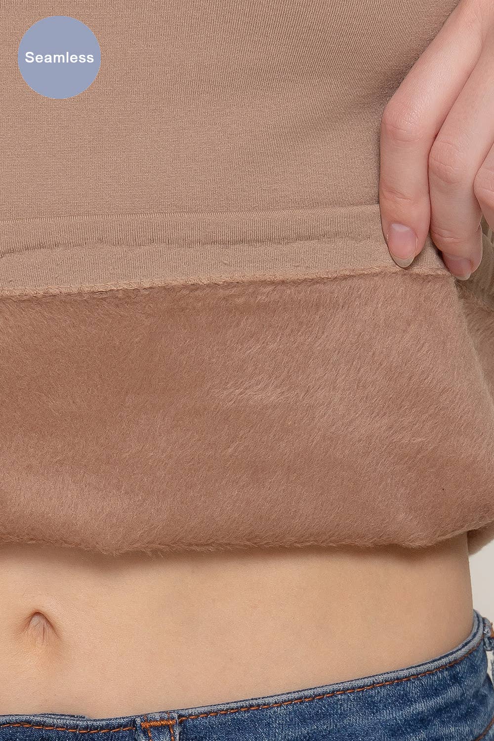 Crew Neck "Inner Fur" Seamless Top