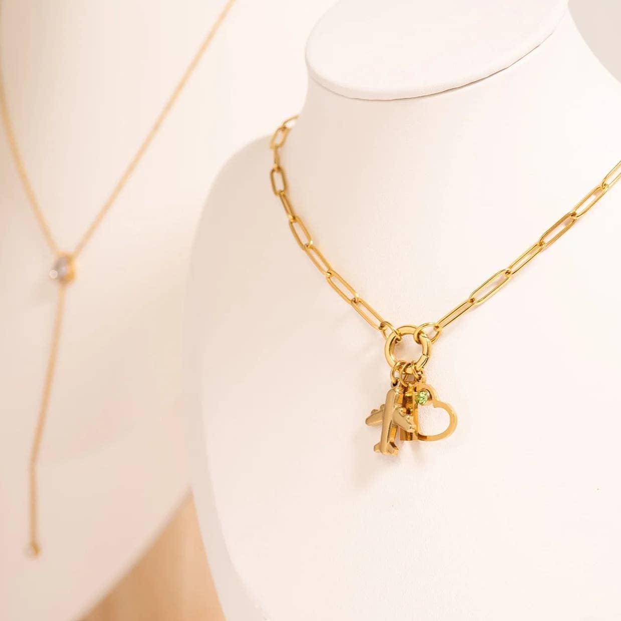 Carabiner Paperclip Charm Holder Necklace