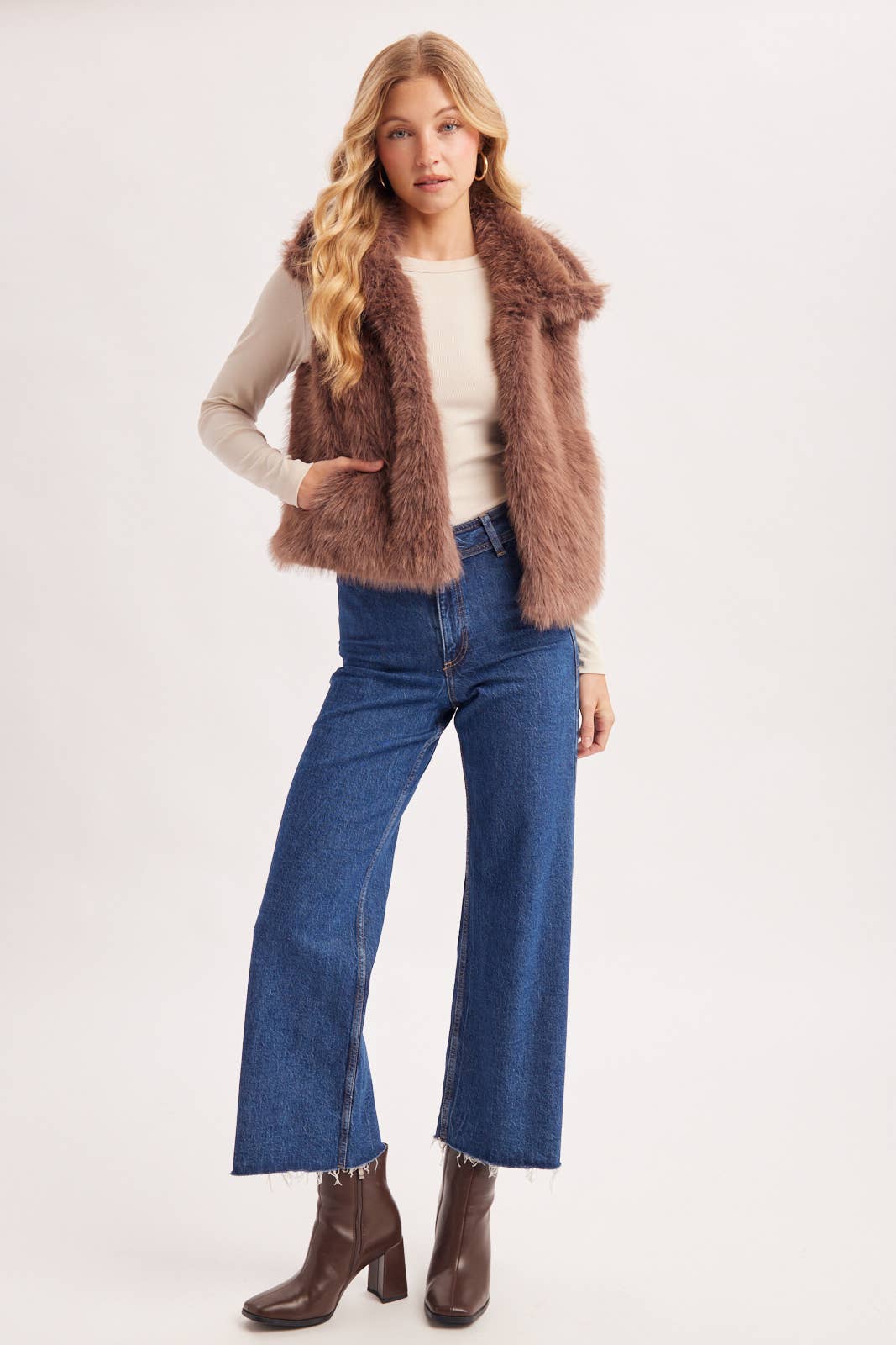 Latte Faux Fur Vest