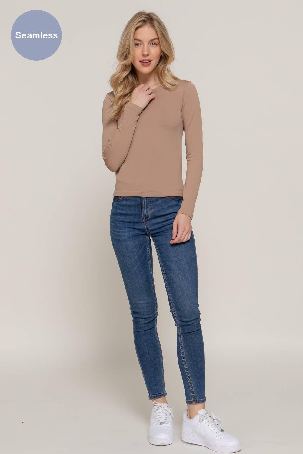 Crew Neck "Inner Fur" Seamless Top