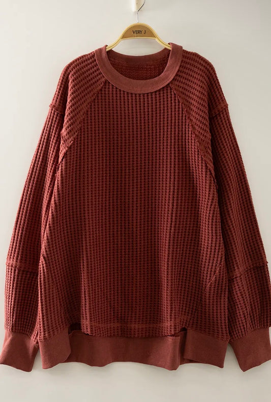 Peyton Waffle Pullover