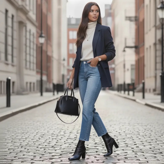 Lauren High Rise Tapered Straight Jeans by Vervet