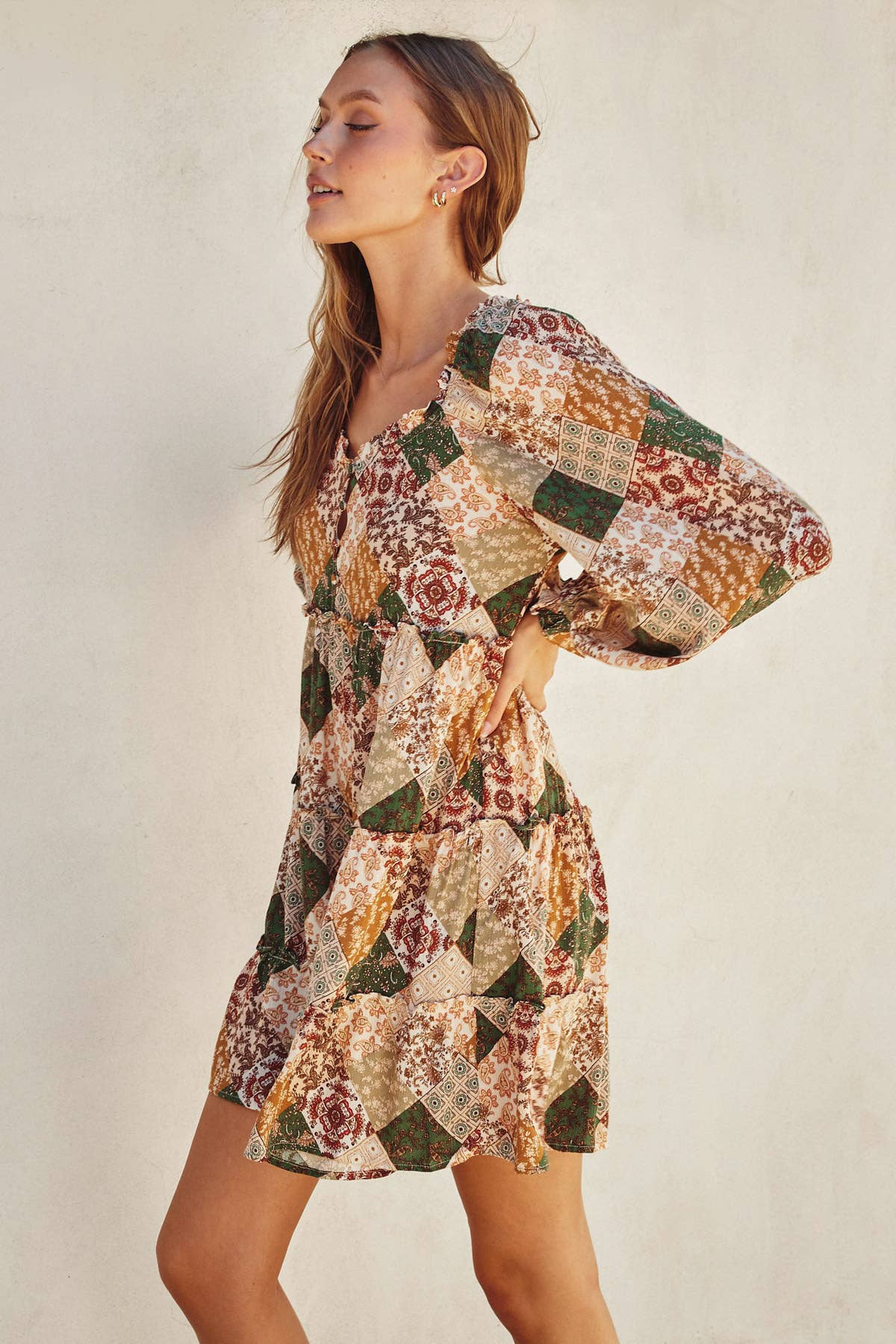 Paisley Diamond Tiered Dress