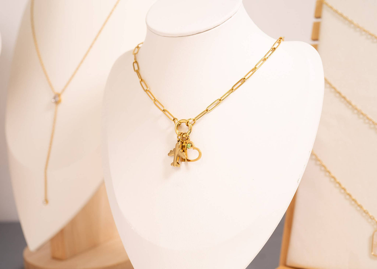 Carabiner Paperclip Charm Holder Necklace