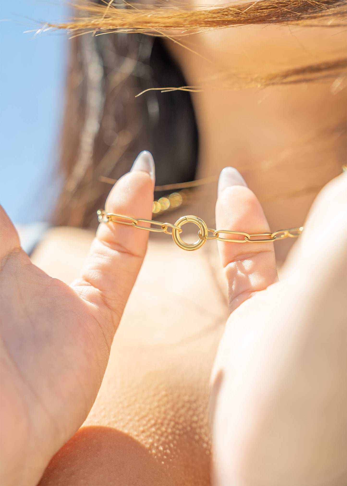 Carabiner Paperclip Charm Holder Necklace