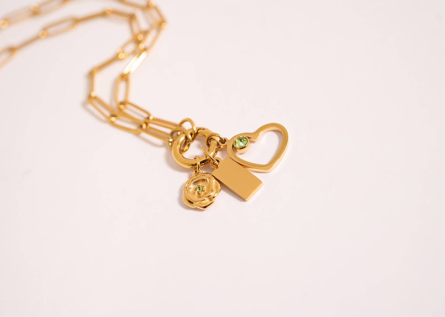 Carabiner Paperclip Charm Holder Necklace