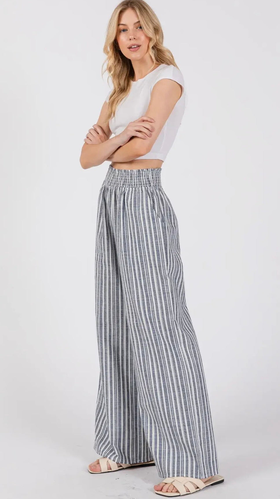 Coastal Stripe Wide Leg Pants