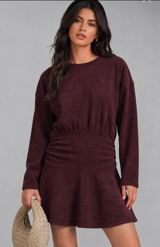 Ruched Rib knit Dress