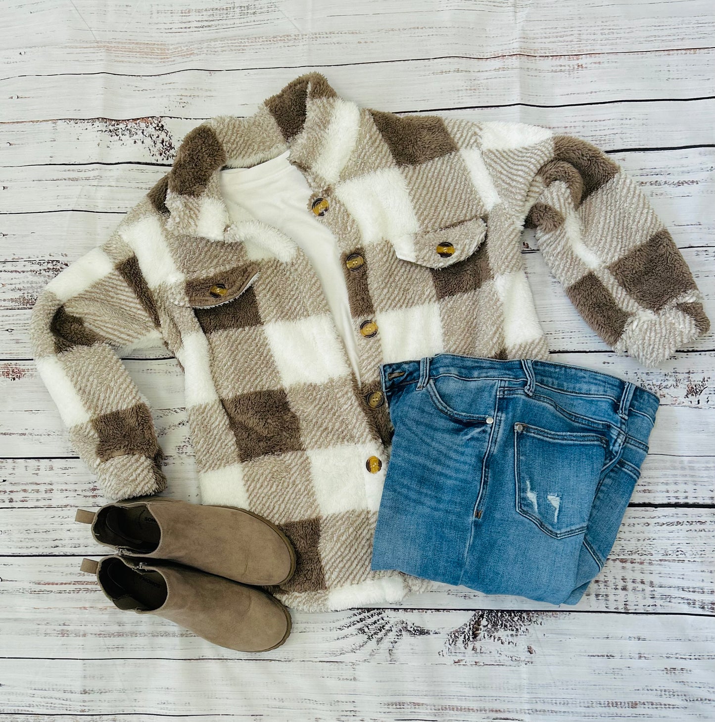 Soft and Fuzzy Plaid Shacket