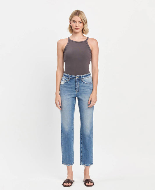 Lauren High Rise Tapered Straight Jeans by Vervet