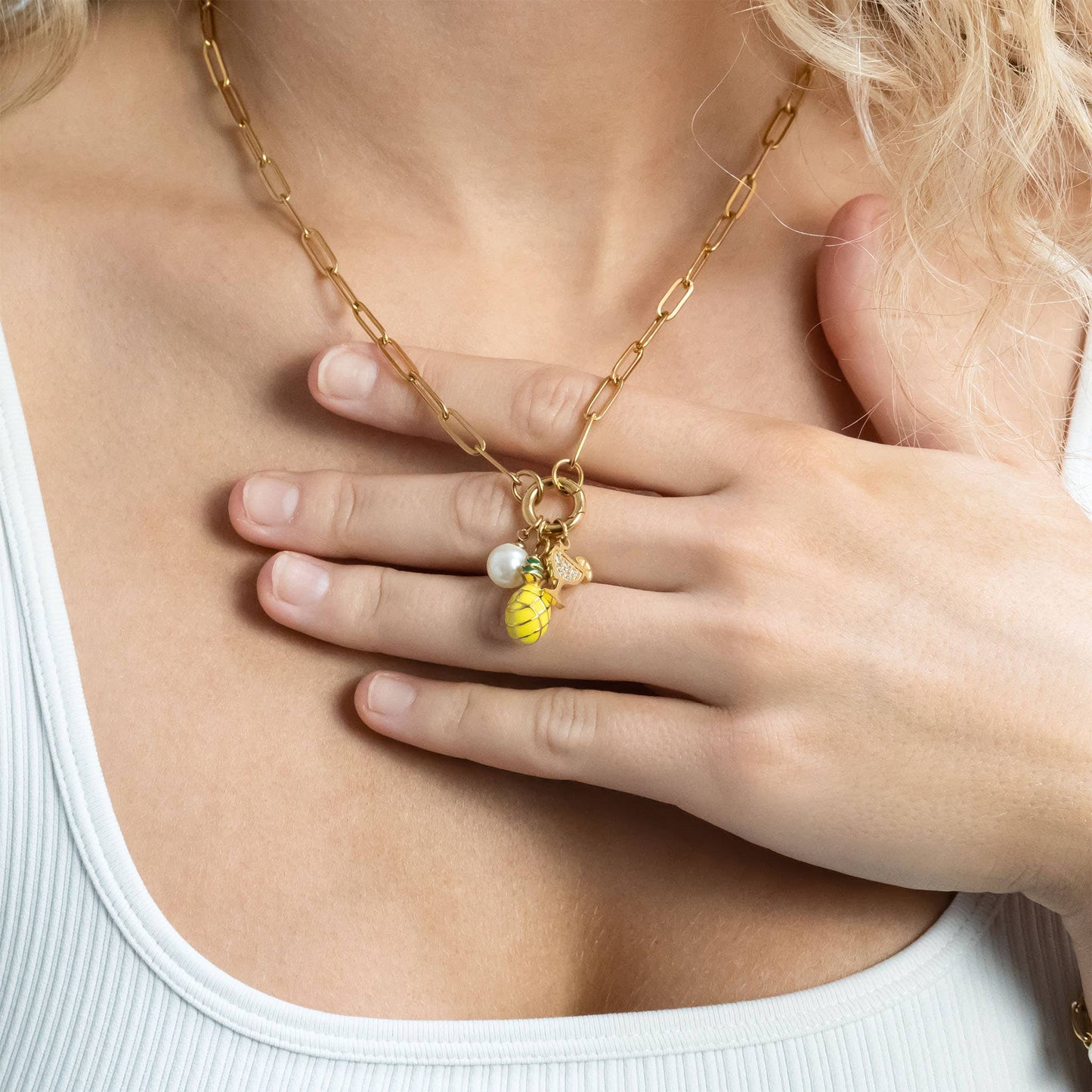 Carabiner Paperclip Charm Holder Necklace