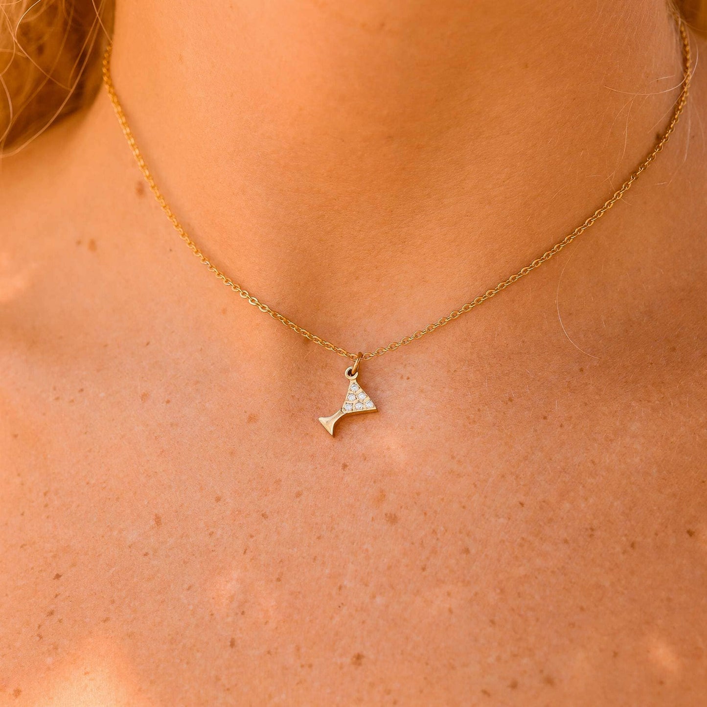 Martini Glass Charm 18K Gold PVD Stainless Steel