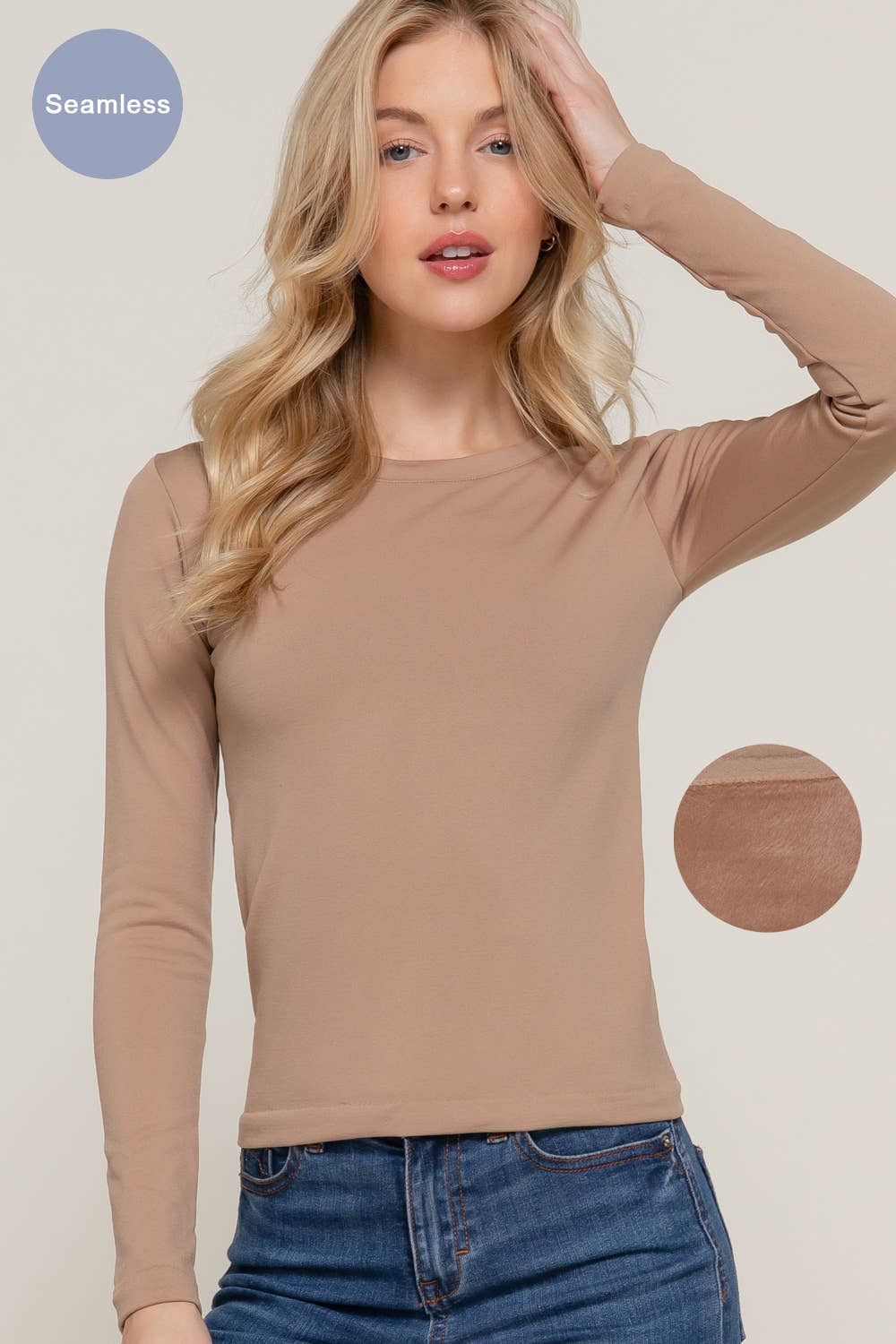 Crew Neck "Inner Fur" Seamless Top