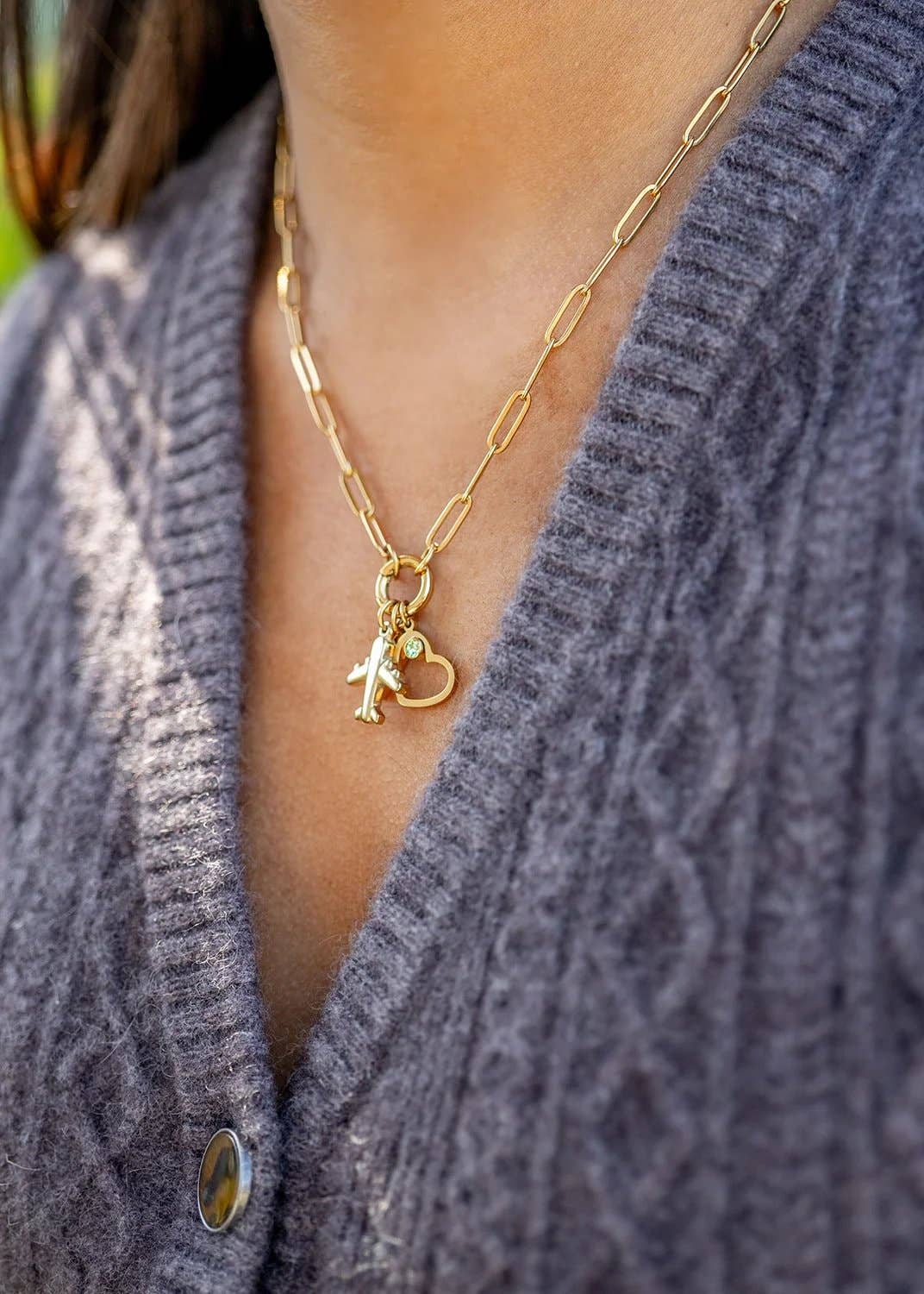 Carabiner Paperclip Charm Holder Necklace