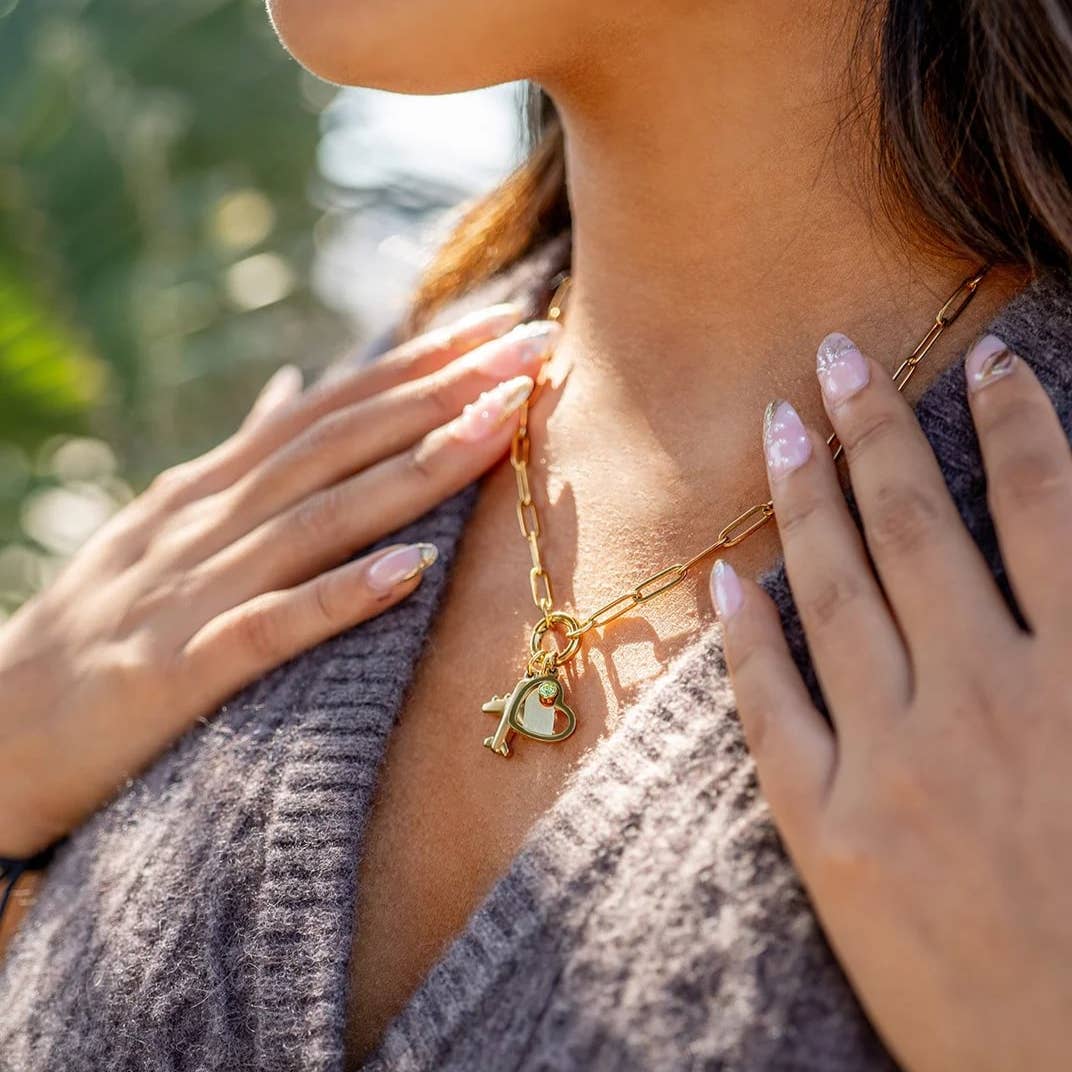 Carabiner Paperclip Charm Holder Necklace