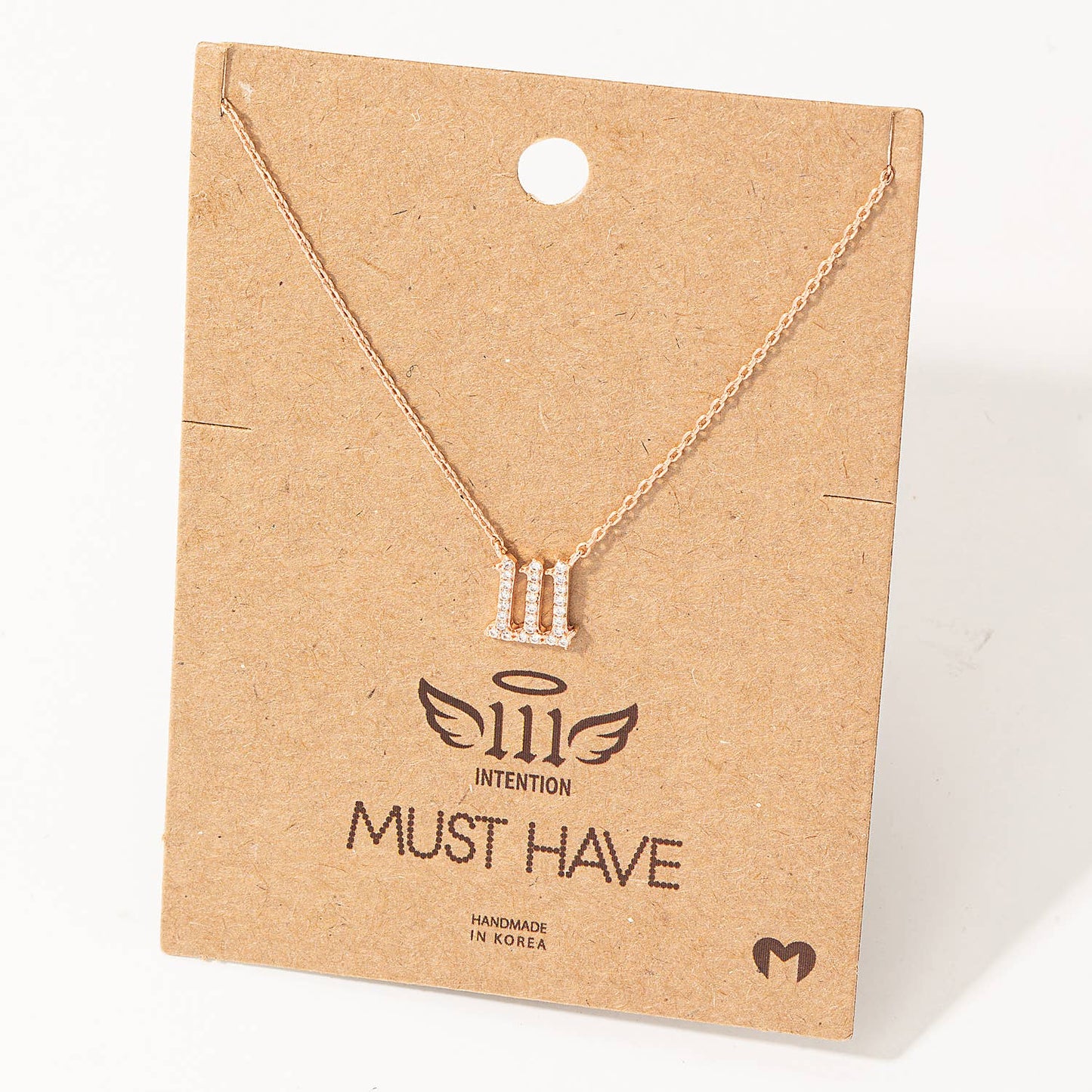 Pave 111 Angel Number Pendant Necklace