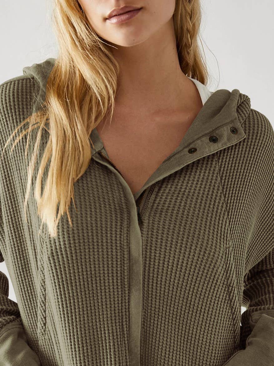 Easy & Olive Waffle Hoodie/Jacket