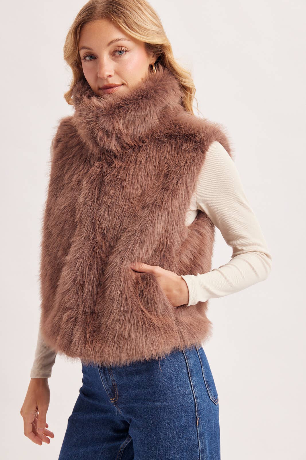 Latte Faux Fur Vest