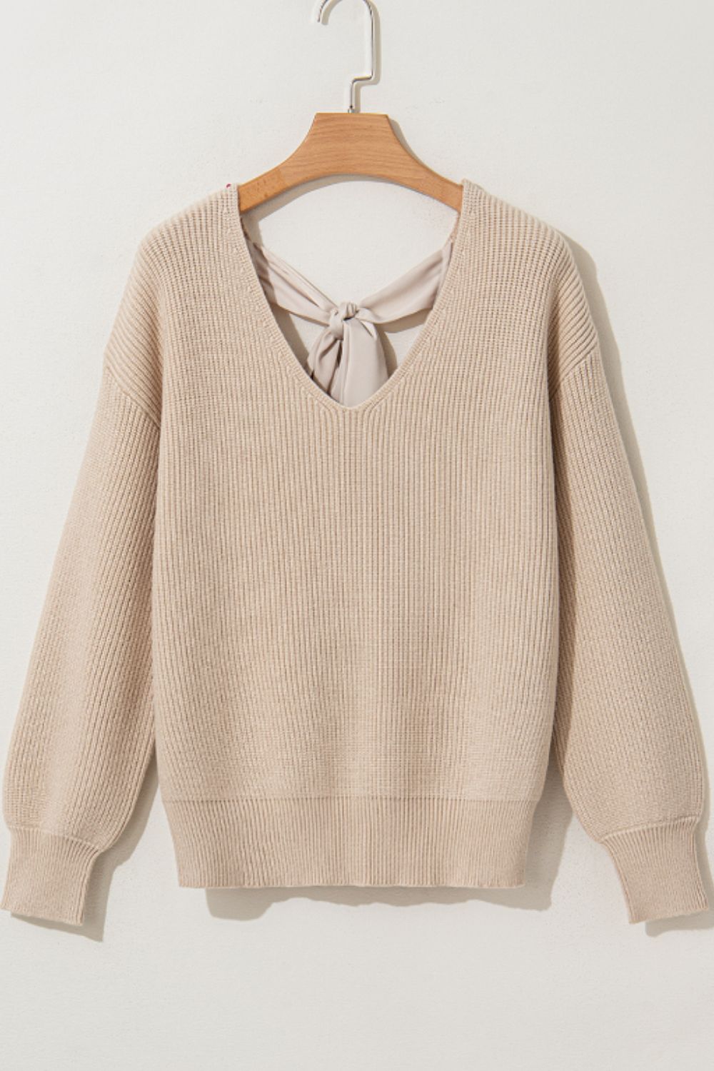 Tied Back V-Neck Sweater