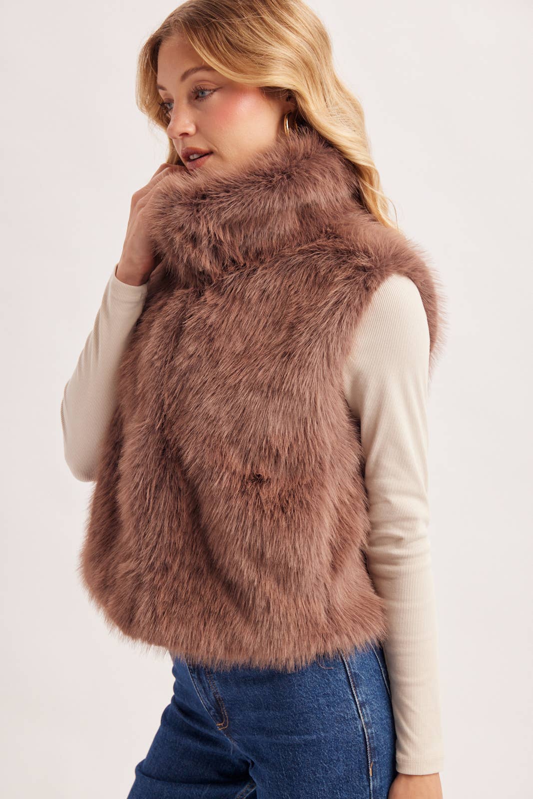Latte Faux Fur Vest