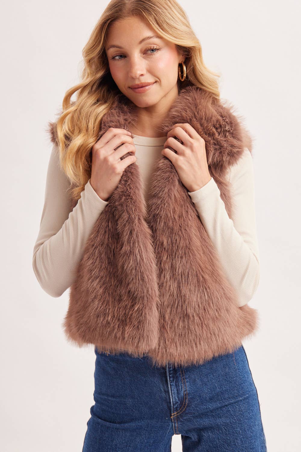 Latte Faux Fur Vest