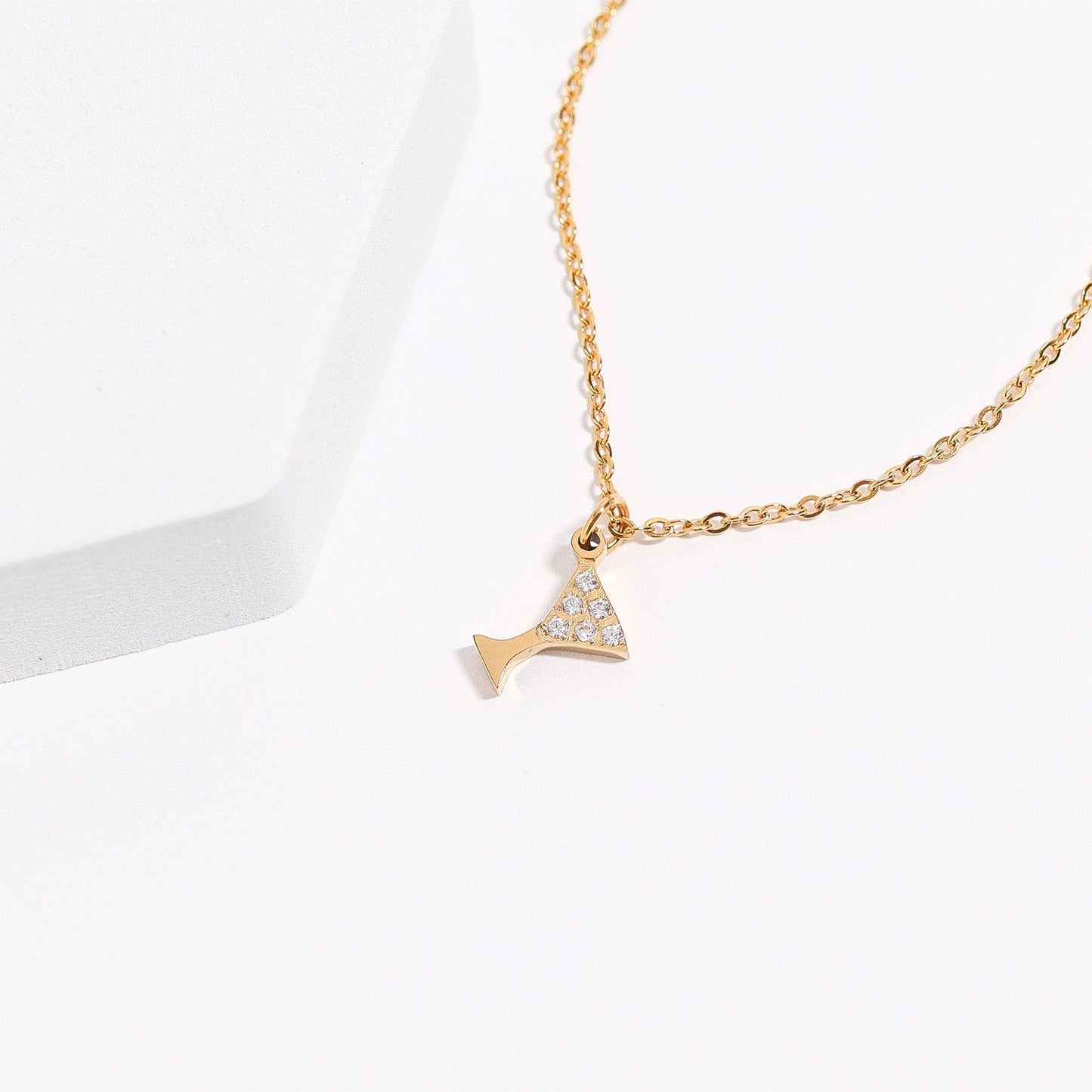 Martini Glass Charm 18K Gold PVD Stainless Steel