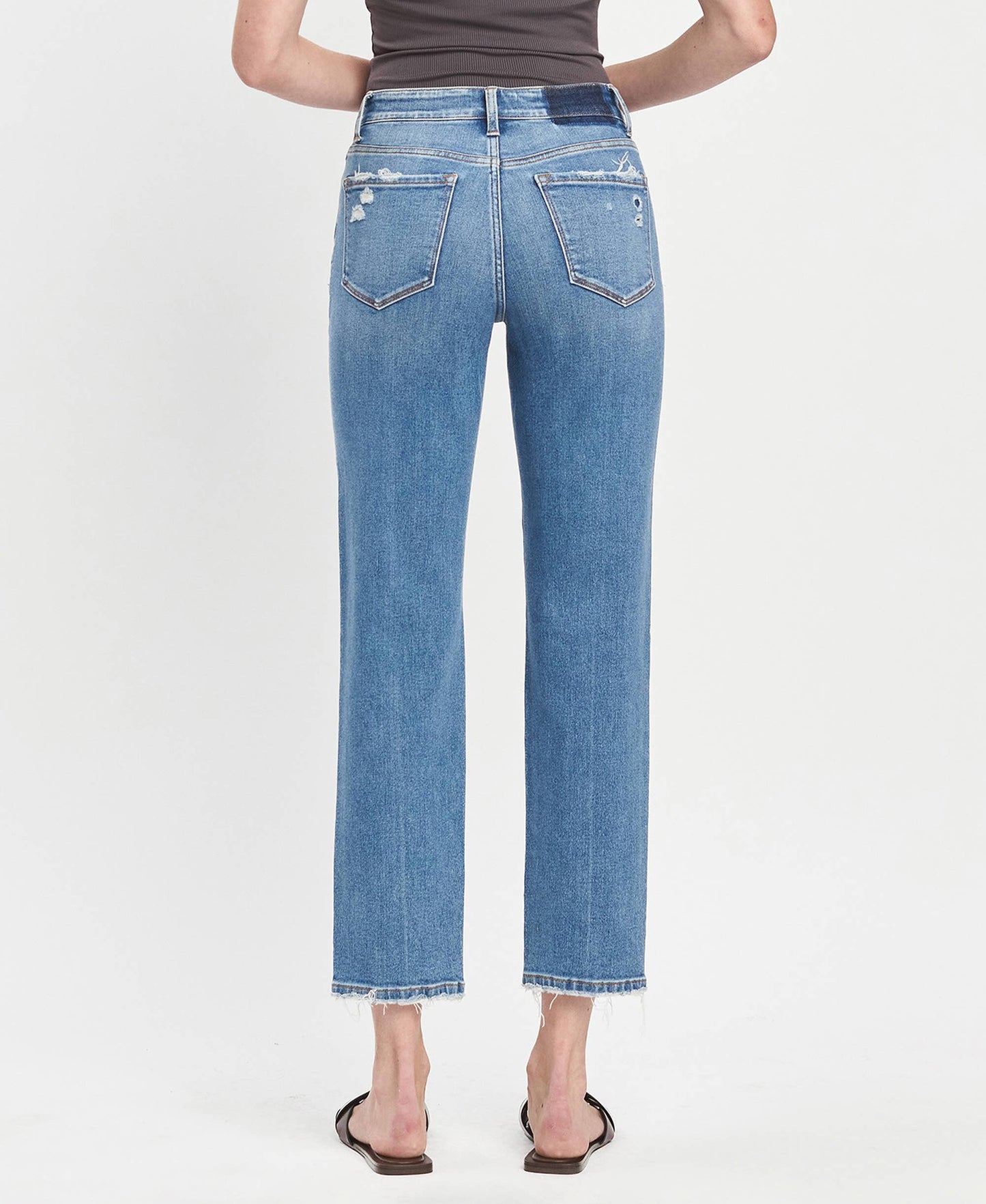 Lauren High Rise Tapered Straight Jeans by Vervet